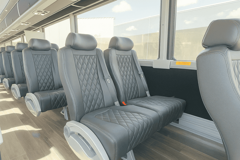 interior of Jersey City Shuttle Bus Rentals charter bus